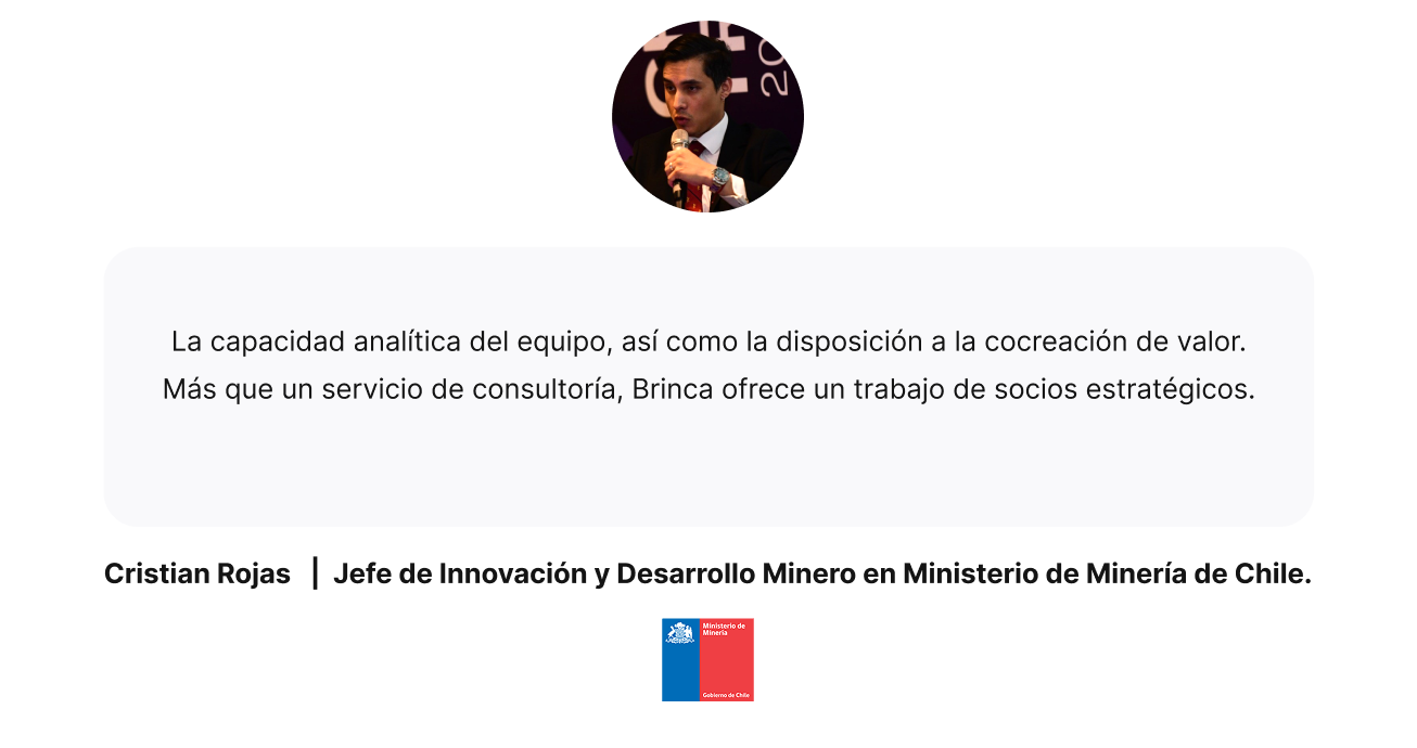 Cristian Rojas   |  Jefe de Innovación y Desarrollo Minero en Ministerio de Minería de Chile.